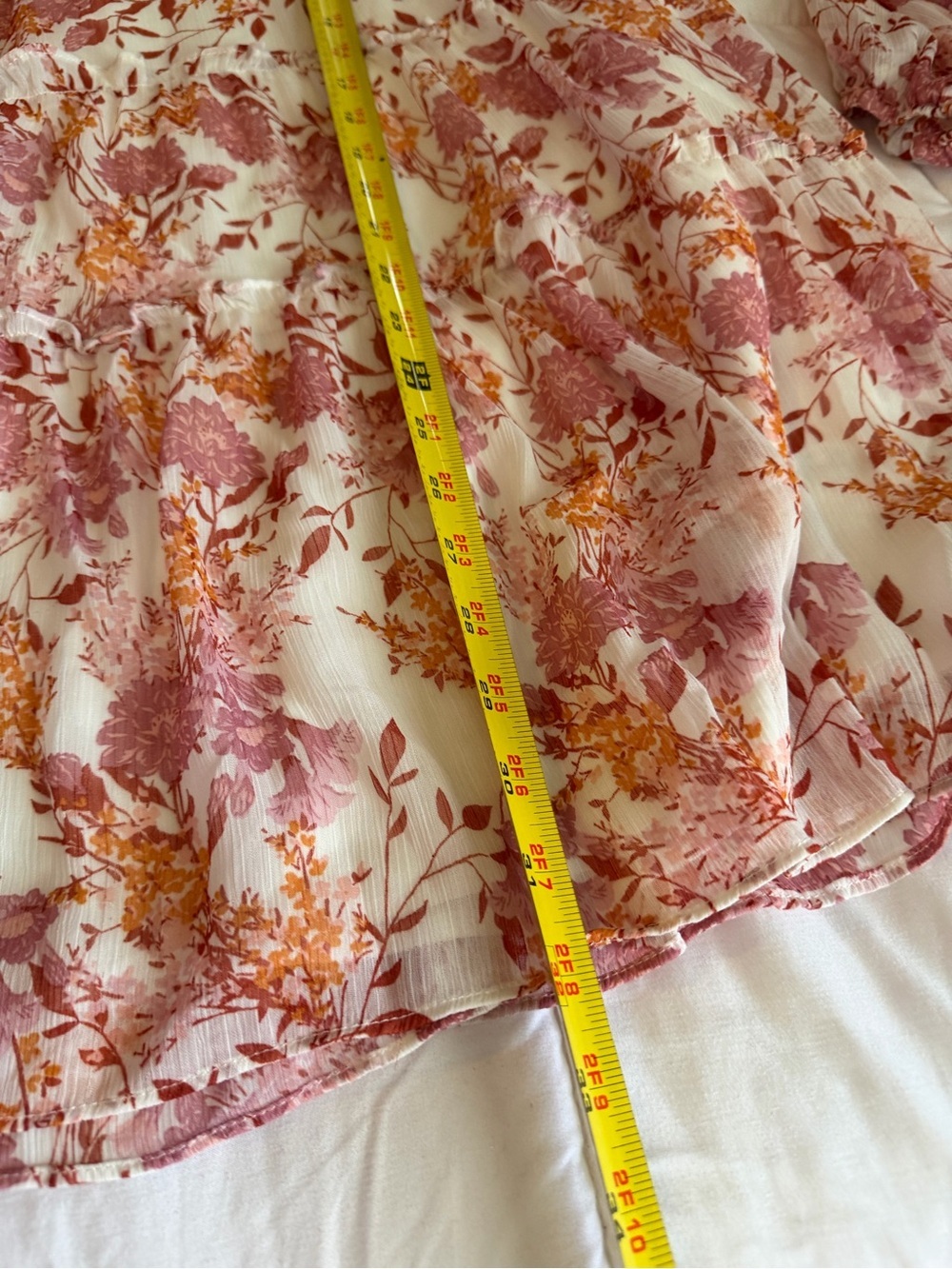Trixxie Cream and pink/ mauve Long-Sleeve Floral Tiered - Picture 6 of 9
